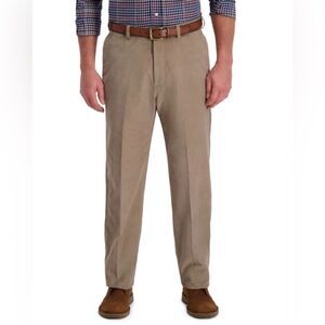 Haggar Presstige NWT Tan Khaki, Pleated Front, Corduroy Pants w38